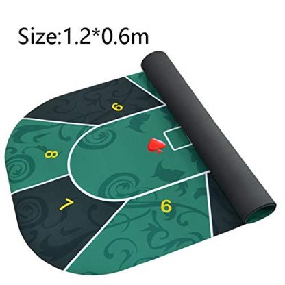 HEN'GMF Portable Rubber Foam Poker Table Mat Texas Hold em Poker Mat with Carry Tube to Play Cards, Poker Games, Blackjack, Casino (1.2x0.6m/1.8x0.9m) - Image 6