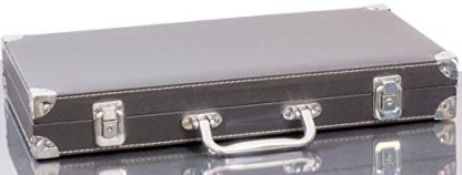 320 Piece Pro Poker Clay Poker Set - 2X Plastic Cards with Cutting Cards - Reinforced Leather case - Free Poker Felt - Image 7