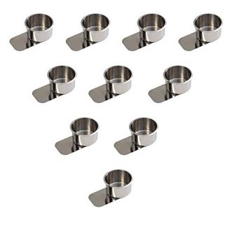 GSE Games & Sports Expert Stainless Steel Slide Under Drink Cup Holder for Poker Table (Single/10-Pack)