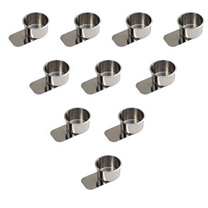 GSE Games & Sports Expert Stainless Steel Slide Under Drink Cup Holder for Poker Table (Single/10-Pack)