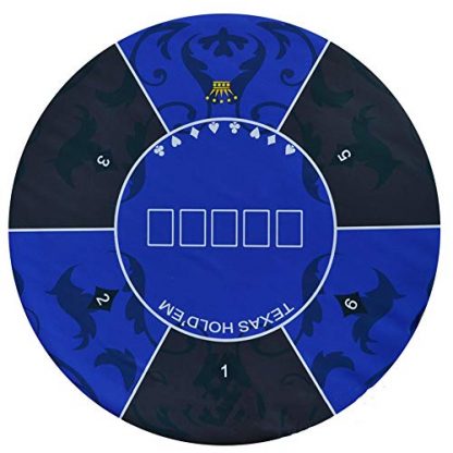 MELLRO Texas Hold'em Table Mat Texas Hold 'em Rubber Mat With Shoulder Bag 180x90cm Blue Green Round Rubber Foam Poker Mats For Texas Holdem Poker - Image 3