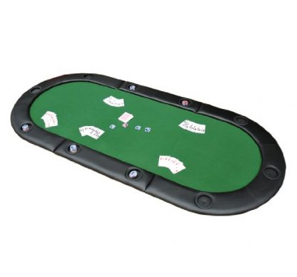 HOMCOM 200cmx90cm/79 x36 Classic 3 Folding Poker Table Foldable Poker Top 10 Seater Players Blackjack Table with Drink Holders Carry Bag - Image 6
