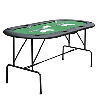 HOMCOM Poker Table 1.85m Folding Top for 8 Players Casino with Chip Trays Drink Holders - Image 6