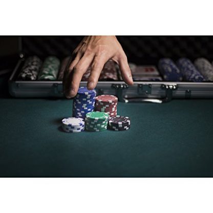 Fat Cat 11.5 Gram Texas Hold 'em Clay Poker Chip Set with Aluminum Case, 500 Striped Dice Chips - Image 5