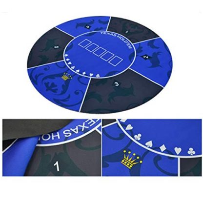 MELLRO Texas Hold'em Table Mat Texas Hold 'em Rubber Mat With Shoulder Bag 180x90cm Blue Green Round Rubber Foam Poker Mats For Texas Holdem Poker - Image 6