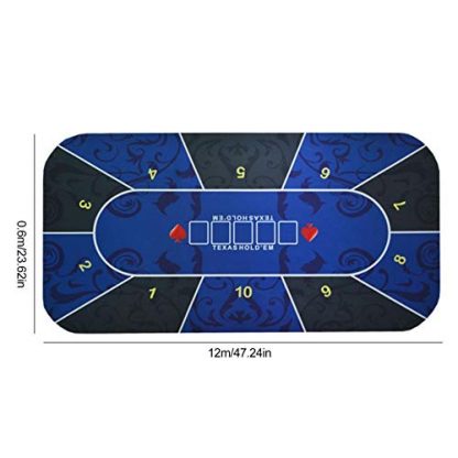 Poker Table Top, Layout Poker Mat, Portable Poker Table Mat Texas Hold Em Poker Mat with Carry Tube, Rubber Bottom, Flannel Surface - Image 5