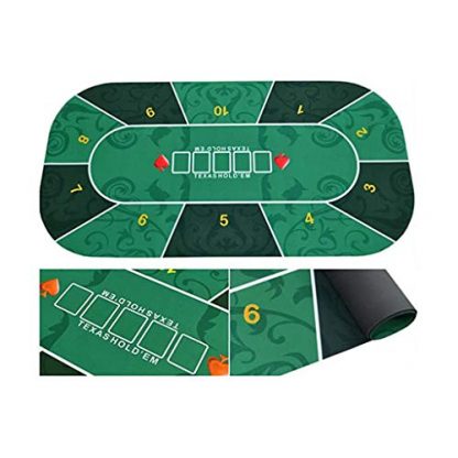 YFY Poker Table Mat, Texas Hold'em Poker Mat Non-slip Texas Hold'em Table Mat Poker Game Mat Playing Cards Poker Mat for Family Games, 120 × 60cm - Image 6