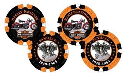 Harley-Davidson Limited Edition Series 5 Poker Chips Pack, Black & Orange 6705 - Image 4