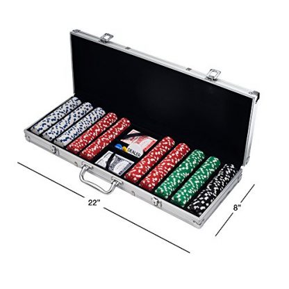 Poker Chip Set for Texas Holdem, Blackjack, Gambling with Carrying Case, Cards, Buttons and Dice Style Casino Chips (11.5 gram) by Trademark Poker - Image 10