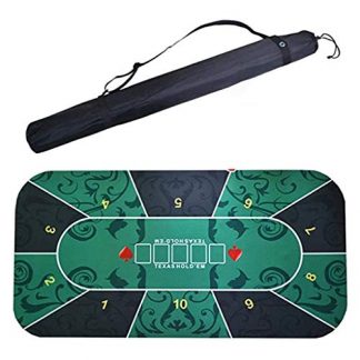 YFY Poker Table Mat, Texas Hold'em Poker Mat Non-slip Texas Hold'em Table Mat Poker Game Mat Playing Cards Poker Mat for Family Games, 120 × 60cm