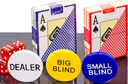 320 Piece Pro Poker Clay Poker Set - 2X Plastic Cards with Cutting Cards - Reinforced Leather case - Free Poker Felt - Image 6