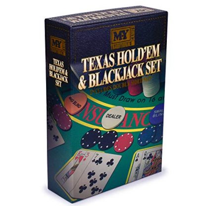 M.Y Texas Hold'em Poker & Blackjack Set - Includes Poker Chips, Deck of Cards and Mat - Image 6
