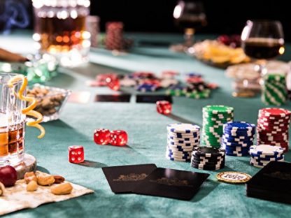 Premium Poker Chip Set With Aluminum Carrying Case. Upgraded Dealer/Small/Big Blind Buttons. PVC Black Water Proof Playing Cards. 300 Piece Composite, Texas Hold'em with Dice. Prime Professional - Image 6