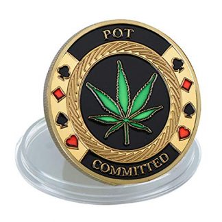 Poker Card-Guard Coin Collectibles Table Games Poker Card-Guard Golden Coin w/Plastic Case, Poker Chips Coin, A Great Coin Collecting Gifts for Husband, Father, Friends