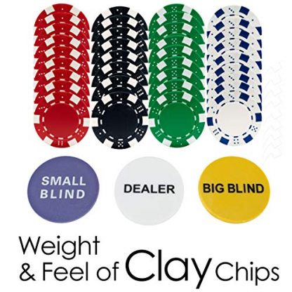 Poker Chip Set for Texas Holdem, Blackjack, Gambling with Carrying Case, Cards, Buttons and Dice Style Casino Chips (11.5 gram) by Trademark Poker - Image 6