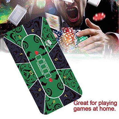 Martola Foldable poker mat, 1.2x0.6m playing cards poker mat, poker table mat, poker cloth, poker carpet for poker table - Image 3