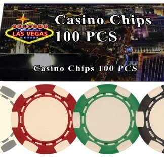 100 11.5 gram Poker Chips in Welcome to Las Vegas Gift Box; Choose from Several Designs