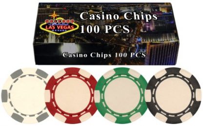 100 11.5 gram Poker Chips in Welcome to Las Vegas Gift Box; Choose from Several Designs