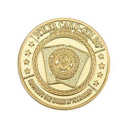 Poker Card-Guard Coin Collectibles Table Games Poker Card-Guard Golden Coin w/Plastic Case, Poker Chips Coin, A Great Coin Collecting Gifts for Husband, Father, Friends - Image 3