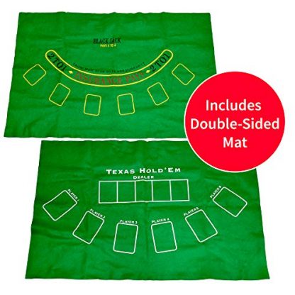 M.Y Texas Hold'em Poker & Blackjack Set - Includes Poker Chips, Deck of Cards and Mat - Image 3