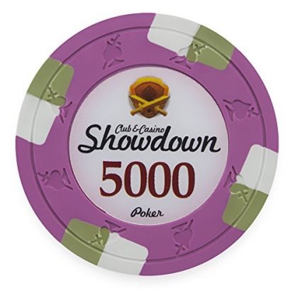 Claysmith Gaming Pack of 50 Showdown Poker Chips, Heavyweight 13.5-gram Clay Composite