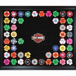 Harley Davidson Bar & Shield Chip Collector's Frame, Holds 76 Poker Chips 6976