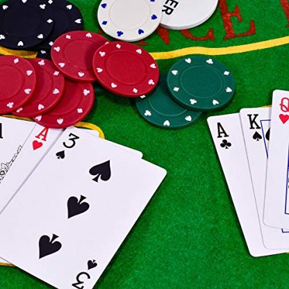 M.Y Texas Hold'em Poker & Blackjack Set - Includes Poker Chips, Deck of Cards and Mat - Image 5