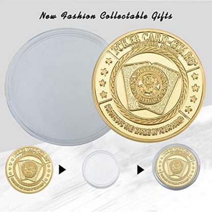 Poker Card-Guard Coin Collectibles Table Games Poker Card-Guard Golden Coin w/Plastic Case, Poker Chips Coin, A Great Coin Collecting Gifts for Husband, Father, Friends - Image 7
