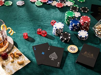Premium Poker Chip Set With Aluminum Carrying Case. Upgraded Dealer/Small/Big Blind Buttons. PVC Black Water Proof Playing Cards. 300 Piece Composite, Texas Hold'em with Dice. Prime Professional - Image 10