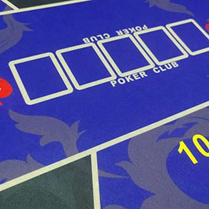 Poker Table Top, Layout Poker Mat, Portable Poker Table Mat Texas Hold Em Poker Mat with Carry Tube, Rubber Bottom, Flannel Surface - Image 3