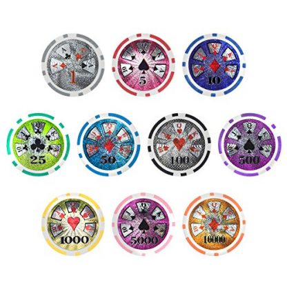 Brybelly Las Vegas Casino Poker Chip Heavyweight 14-gram Clay Composite - Pack of 50 - Image 5